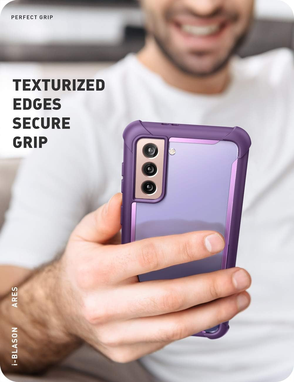 I-Blason Ares Series Case Designed for Galaxy S21 plus 5G (2021 Release), Rugged Clear Bumper Case without Built-In Screen Protector (Purple)  i-Blason   