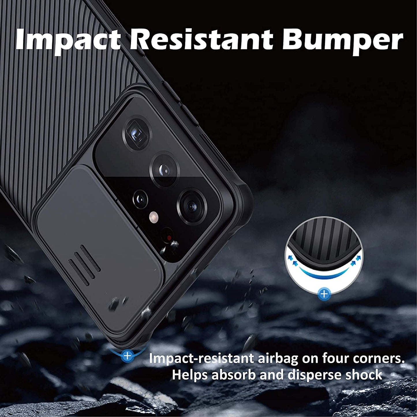 Cloudvalley for Samsung Galaxy S21 Ultra Case with Camera Cover, Full-Body Protective & Slim Fit, Camera Protection Case Only for Samsung Galaxy S21 Ultra 5G 6.8 Inch (2021 Release)-Blue  CloudValley   