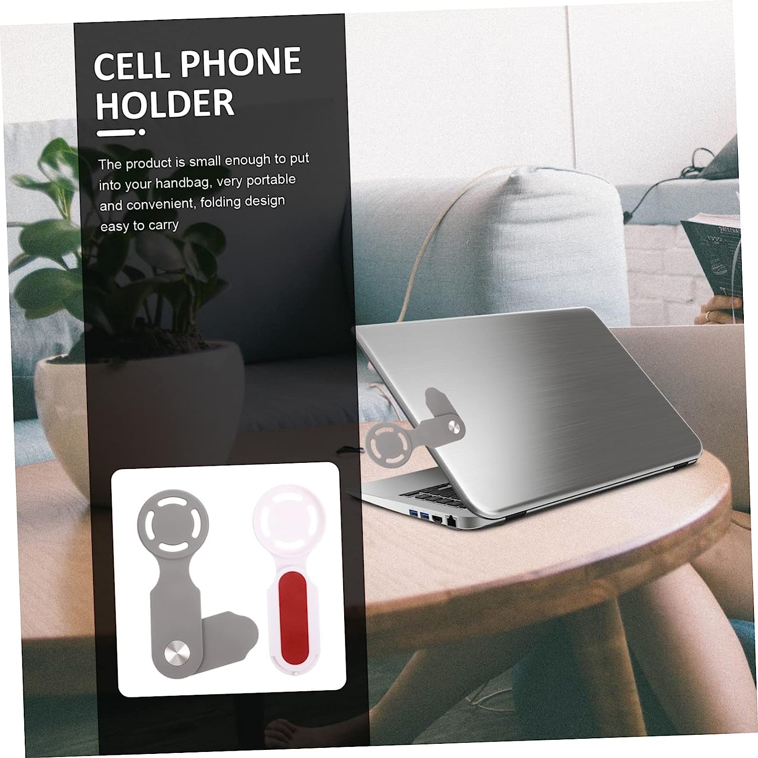 WOONEKY 2Pcs Mobile Phone Holder PC Laptop Magnetic Cell Phone Holder PC Stand Magnetic Laptop Shelf Mobile Phone Bracket Holder Phone Holder Mount Phone Laptop Stand Laptop Phone Mount  WOONEKY   