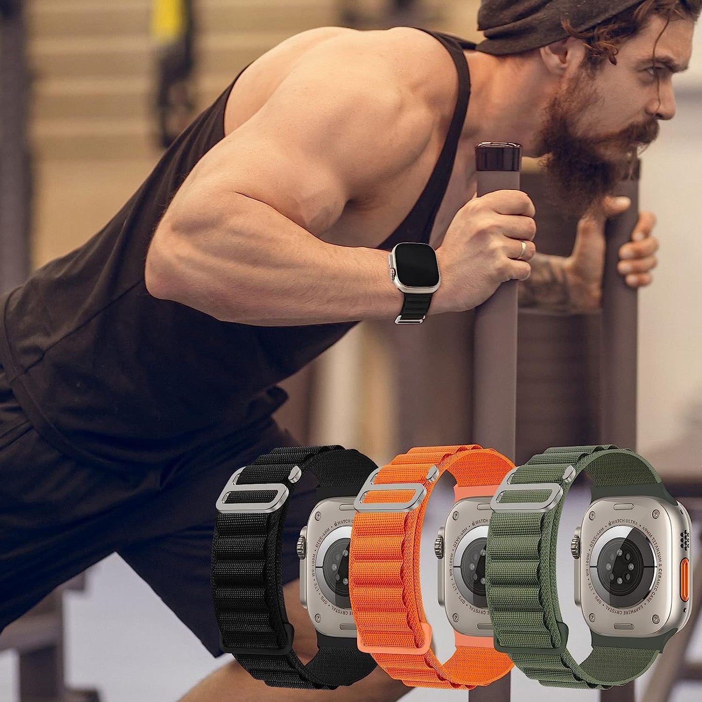 DYKEISS 3 Pack Alpine Loop Nylon Bands Compatible with Apple Watch Band 49Mm 45Mm 44Mm 42Mm 41Mm 40Mm 38Mm, Sport Titanium G-Hook Braided Strap for Iwatch Ultra Series 8/7/SE/6/5/4/3/2/1 Women Men  DYKEISS   