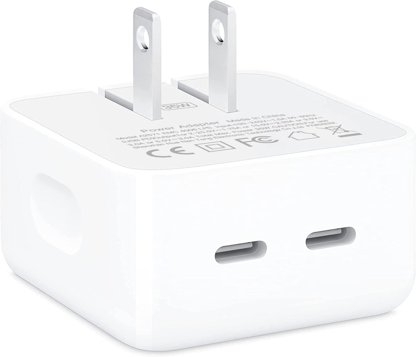 【2023 New】 35W Dual USB-C Port Compact Power Adapter [Mfi Certified] PD 3.0 Gan Foldable USB Type C Plug Fast Wall Charger Block for Iphone 13 12 11 14 Pro Max plus Mini, Ipad, Airpods, Macbook Air  Shenzhen Hua Nan Tong Electronic Technology Co.,Ltd.   