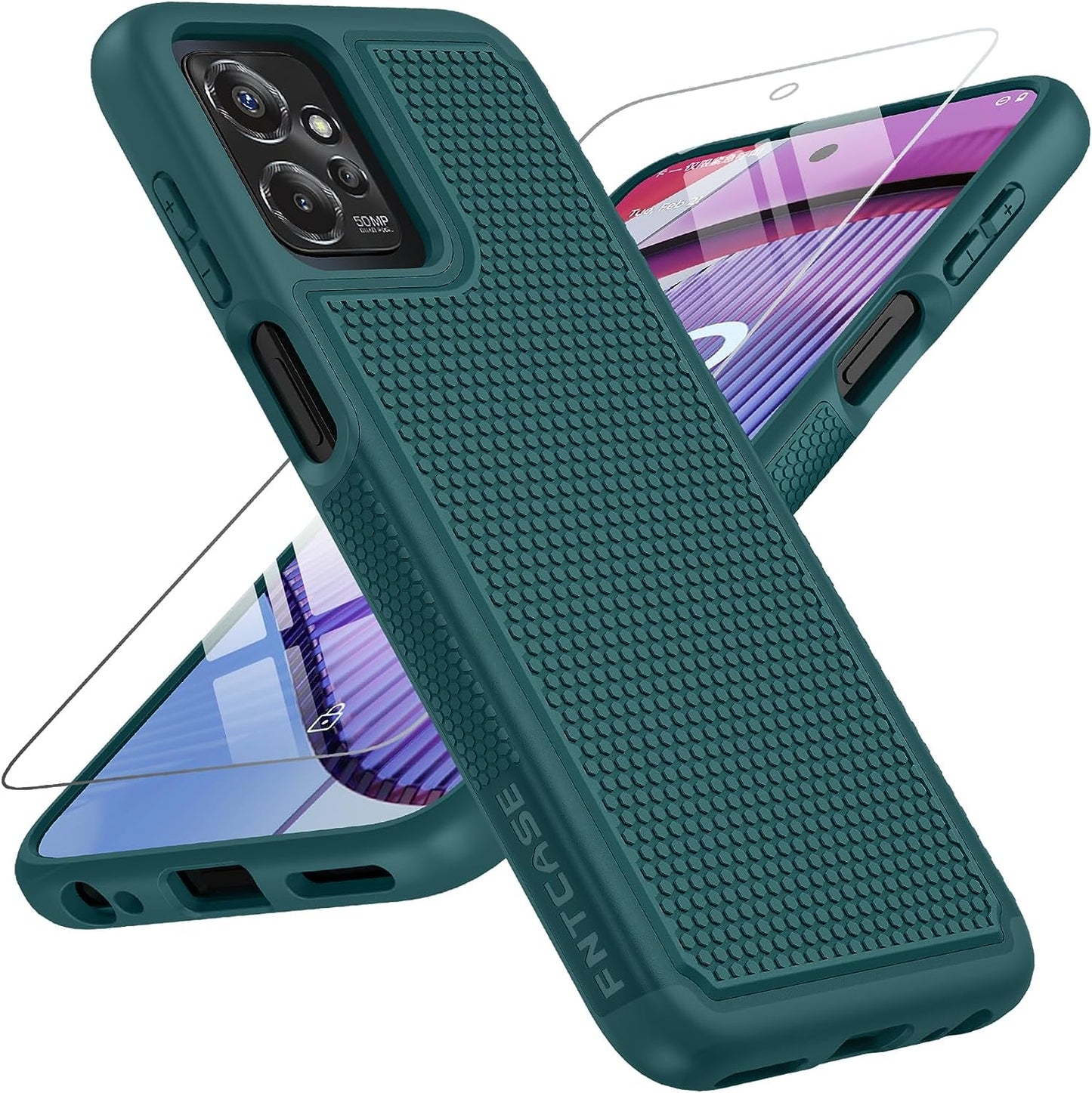 FNTCASE for Motorola Moto G-Power-5G 2023 Case: Moto G 5G 2023 Case Dual Layer Shockproof Protective Textured Design Cell Phone Cover Heavy Duty Rugged Tough Back Hardshell Hybrid Slim Basic Case  FNTCASE Dark Green 2023 Phone Case  