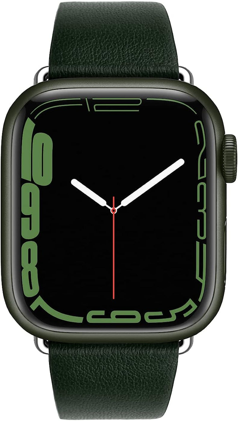 Eyamumo Thin Leather Band Compatible with Apple Watch Bands 41Mm 40Mm 38Mm Women, Genuine Leather Bands Wristbands Replacement Straps for Apple Iwatch SE2 SE Series 8 7 6 5 4 3 2 1  Eyamumo Green 41MM / 40MM / 38MM 