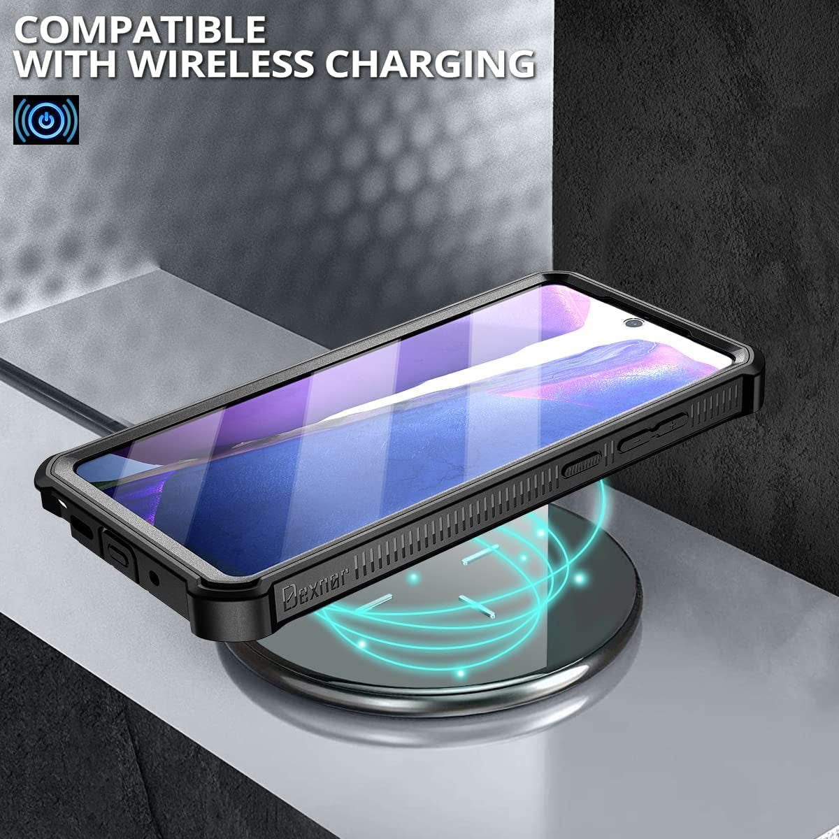 Dexnor for Samsung Galaxy Note 20 5G Case, [Built in Screen Protector and Kickstand] Heavy Duty Military Grade Protection Shockproof Protective Cover for Samsung Galaxy Note 20 Black  Dexnor   