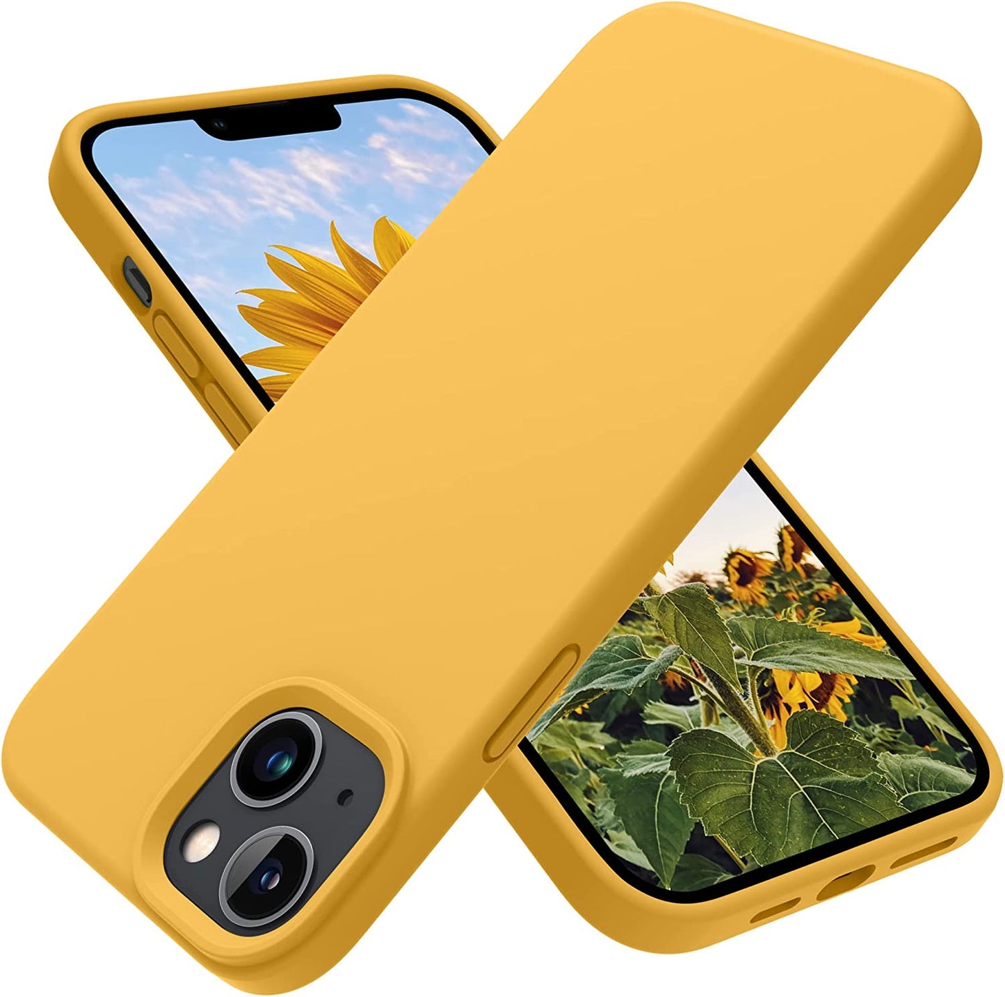 OTOFLY Designed for Iphone 14 plus Case, Silicone Shockproof Slim Thin Phone Case for Iphone 14 plus 6.7 Inch （Black）  OTOFLY Direct Honey Yellow  
