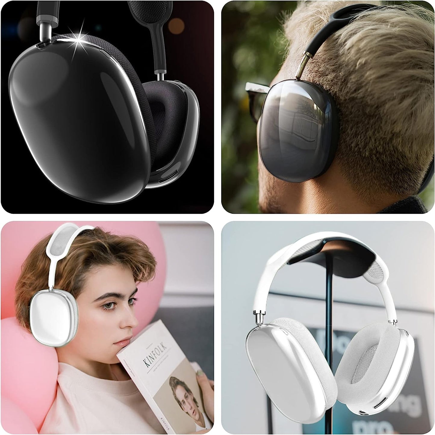 Case Cover for Airpods Max, Anti-Scratch Clear Soft TPU Case for Airpod Max Cover, Transparent Headphones Case  UVEPBSMN   