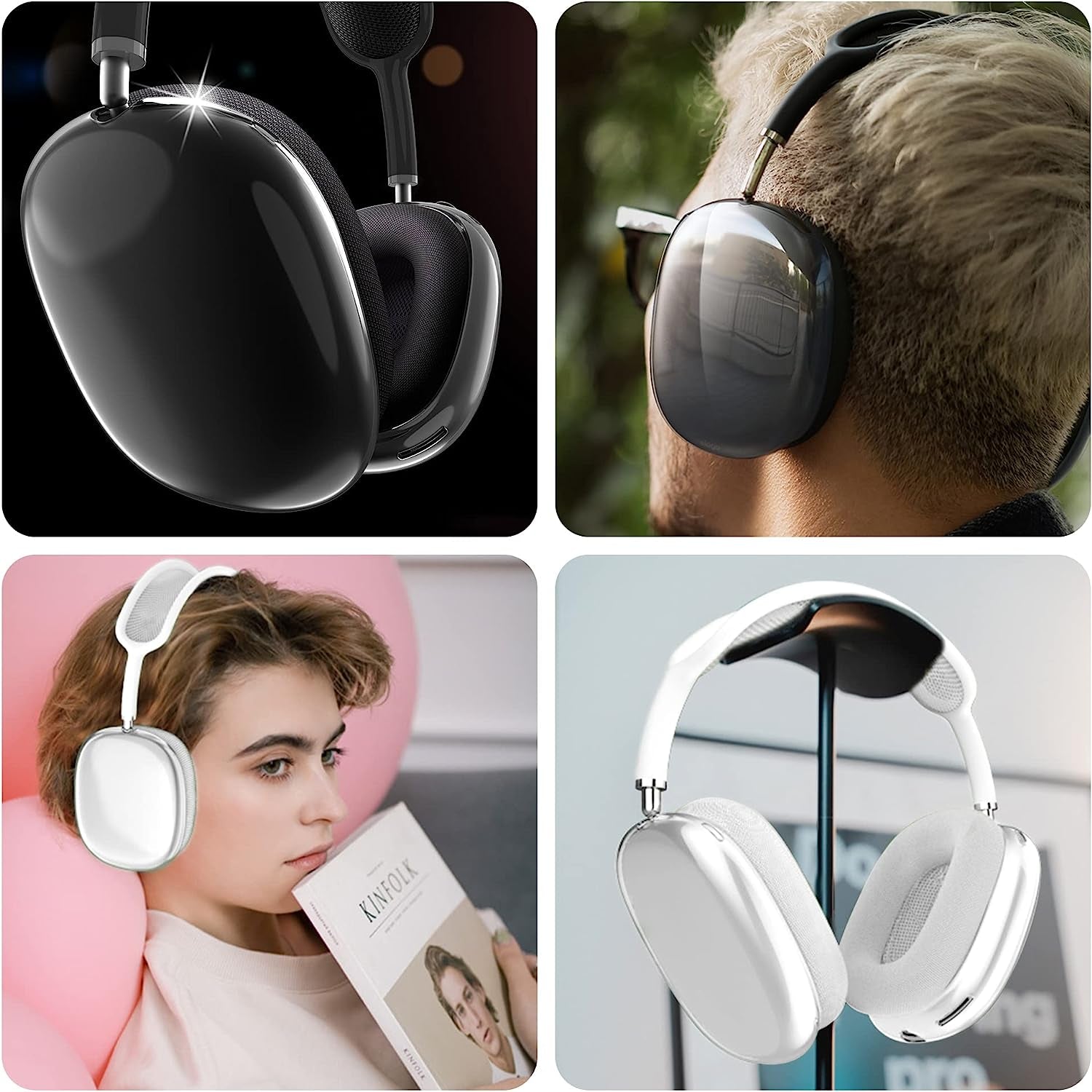 Case Cover for Airpods Max, Anti-Scratch Clear Soft TPU Case for Airpod Max Cover, Transparent Headphones Case  UVEPBSMN   