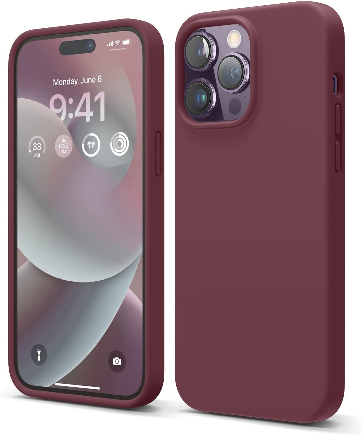 Elago Compatible with Iphone 14 Pro Max Case, Liquid Silicone Case, Full Body Protective Cover, Shockproof, Slim Phone Case, Anti-Scratch Soft Microfiber Lining, 6.7 Inch (Burgundy)  elago   