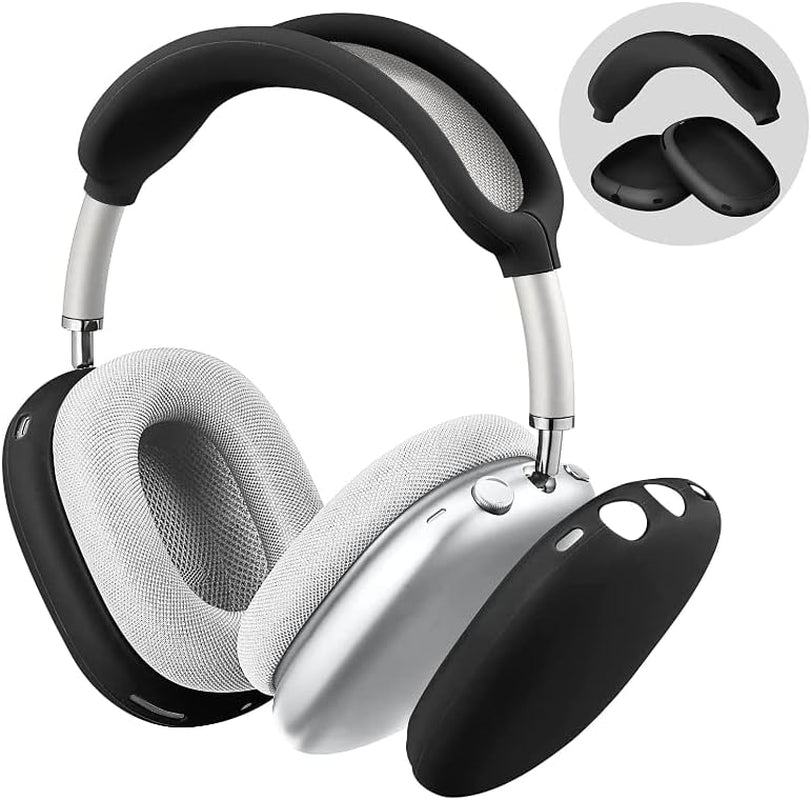 ZHAWK Grey Silicone Case Cover for Airpods Max Headphones, Anti-Scratch Ear Cups Cover and Headband Cover for Airpods Max  ZHAWK Black  