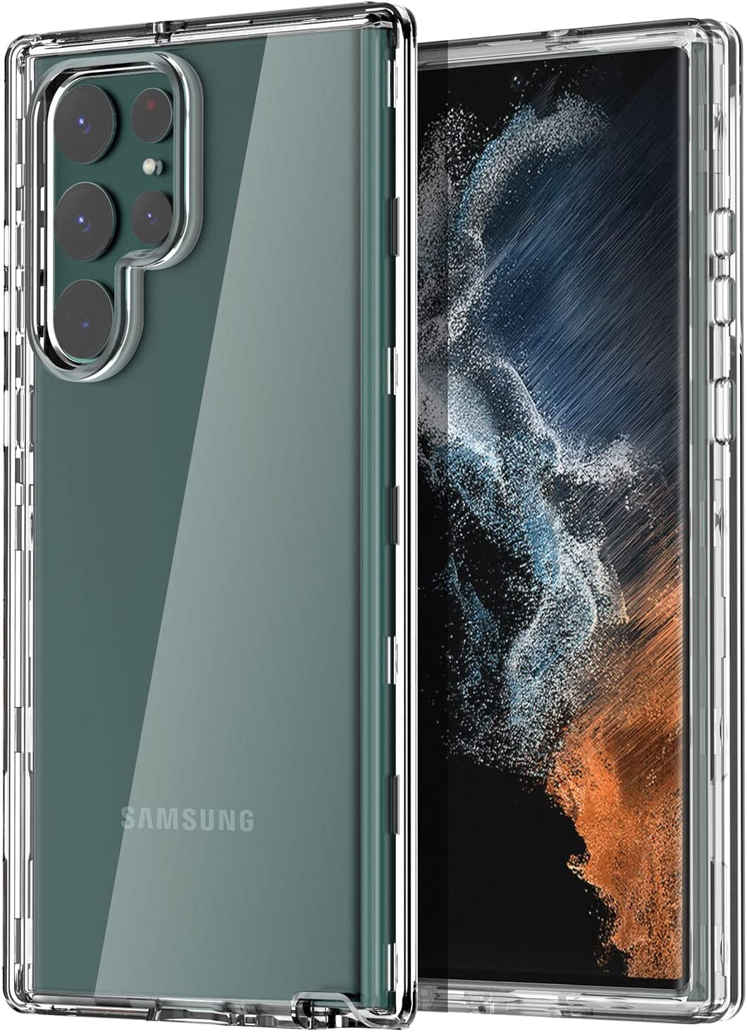 Aicase for Galaxy S22 Ultra Case,Heavy Duty 3-Layer Rugged Pocket-Friendly Phone Case,Durable Military Grade Protection Shockproof/Drop Proof/Dust-Proof Protective Cover for Samsung S22 Ultra 6.8“  AICase Heavy Duty Transparent  