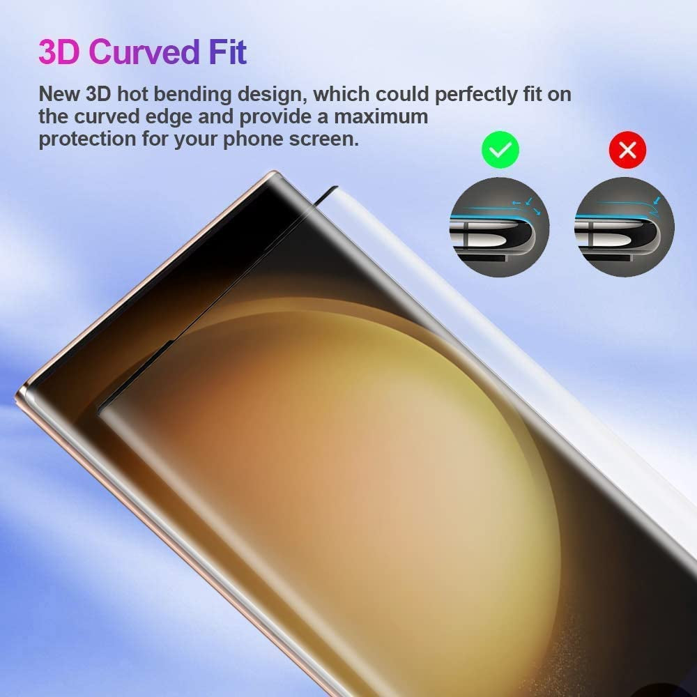 [2+2 Pack] Galaxy S23 Ultra Screen Protector Include 2 Pack Tempered Glass Screen Protector +2 Pack Tempered Glass Camera Lens Protector,9H Hardness,3D Curved,Touch Sensitive for Galaxy S23 Ultra 5G  UIYTRAESTING   