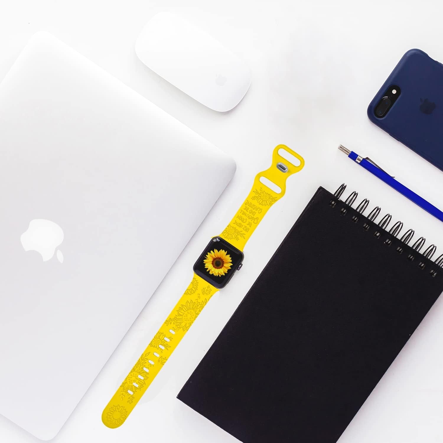 Compatible with Apple Watch Bands 38Mm 40Mm 41Mm 42Mm 44Mm 45Mm,Unique Flower Engraved Watch Band for Iwatch Series 7 6 5 4 3 2 1 SE Women Men  HZDK   