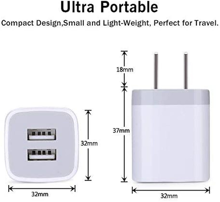 USB Plug, USB Wall Charger 3 Pack, Gigreen Dual Port USB Electrical Plug Cube 5V 2.1A Charging Block USB Outlet Plugs Compatible Iphone 11 XS X 8 7, LG V30 G8, Samsung S20 S10+ S9 S8 Note 9 8, Moto G6  Shenzhen Putuo Technology Co.,Ltd   