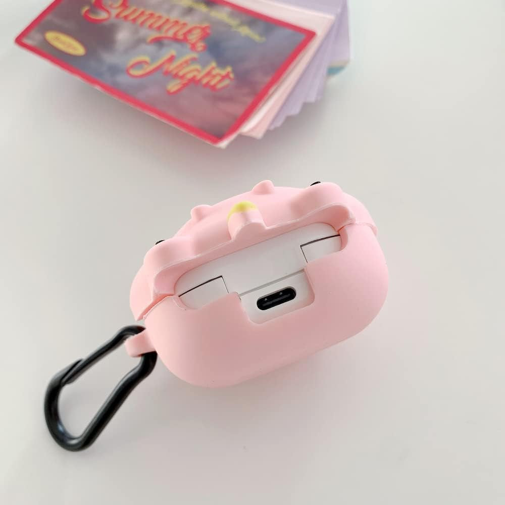 HENJI Earphone Case for Samsung Galaxy Buds 2 & Buds Live & Buds Pro, Soft Silicone 3D Cute Cartoon Character Kawaii Fashion Cover Animal Design (Pink Pig)  HENJI   