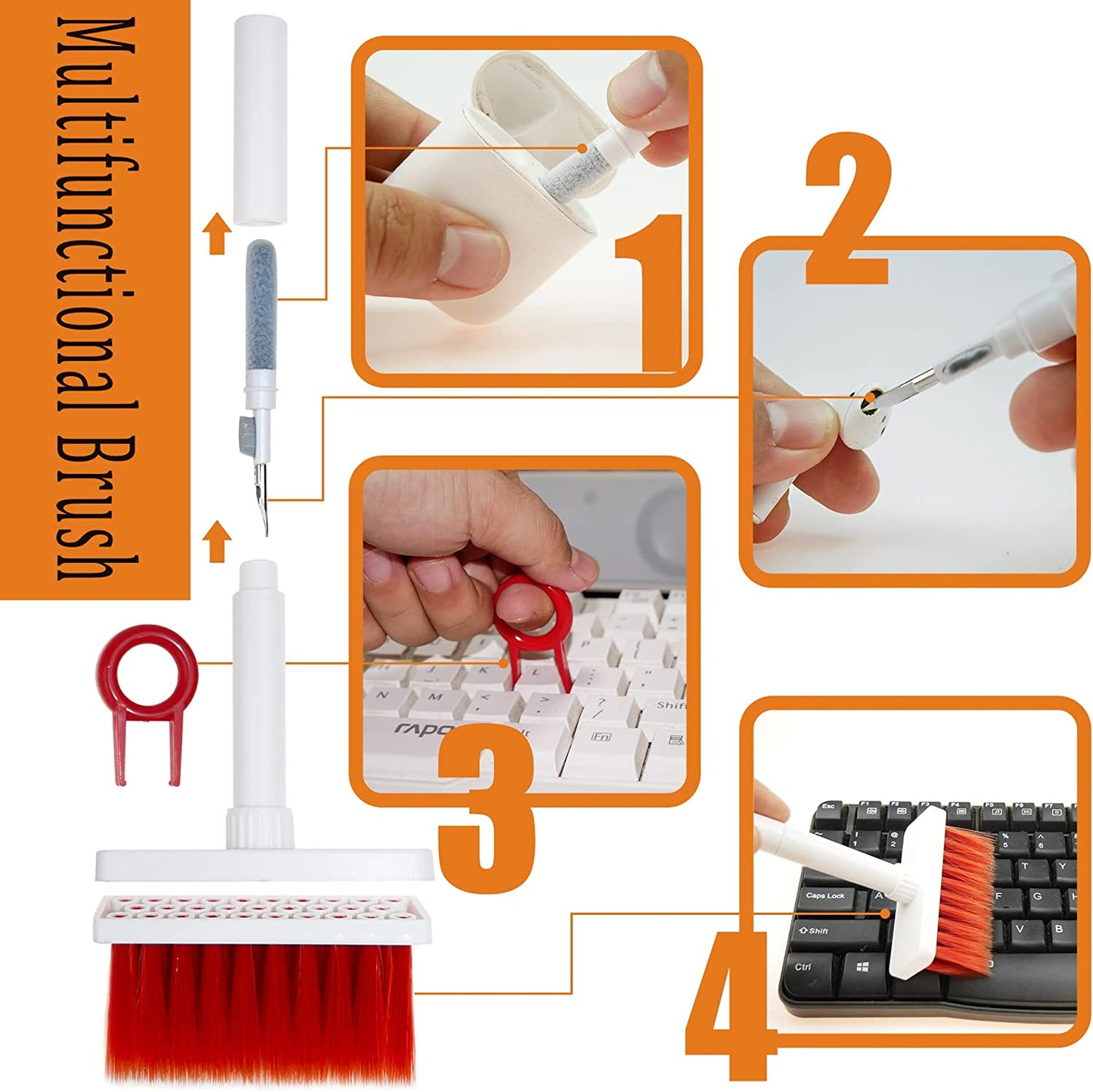 191PCS Keyboard Cleaning Kit, Soft Brush Keyboard Cleaner Pen with Keycap Puller, Earbud Cleaning Putty for Airpods for Iphone, Multi-Function Cleaning Kit for Airpods 1/2/3 Pro Keyboard Phone  KEYONEKJO   