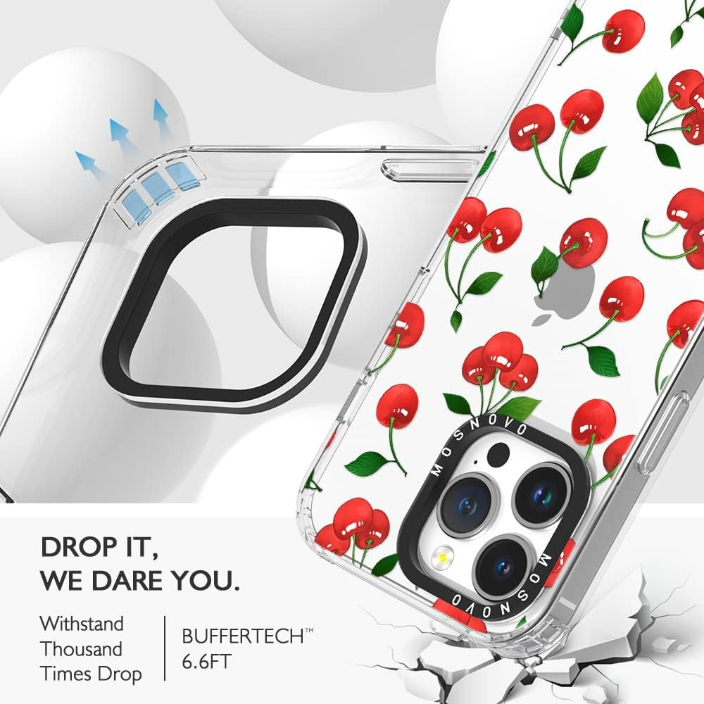 MOSNOVO Compatible with Iphone 14 Pro Max Case, [Buffertech 6.6 Ft Drop Impact] [Anti Peel off Tech] Clear TPU Bumper Women Girl Phone Case Cover with Cute Cherry Designed for Iphone 14 Pro Max 6.7"  MOSNOVO   