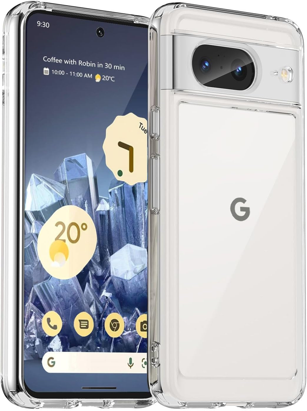 Guarishel for Google Pixel 8 Phone Case: [Built-In 4 Airbags][Not-Yellowing] Military-Grade Shockproof Protective Phone Case for Google Pixel 8, Blue  Guarishel Crystal Clear Google Pixel 8 