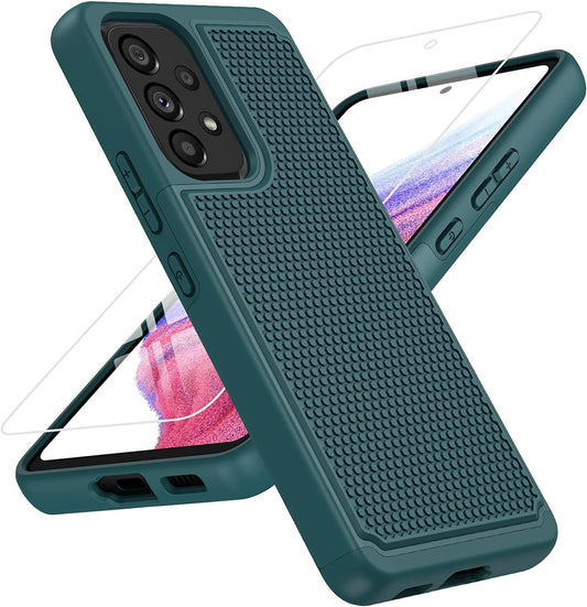BNIUT for Samsung Galaxy A53 5G (Galaxy A53 5G UW) Case: Dual Layer Protective Heavy Duty Cell Phone Cover Shockproof Rugged with Non Slip Textured Back - Military Protection - 6.5Inch (Dark Green)  binghexin   