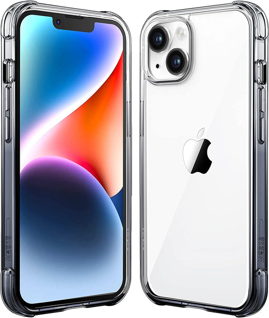 Mkeke for Iphone 13 Case Clear, for Iphone 14 Case Clear, Anti-Yellowing Upgraded Sturdy Case with Bumpers for Iphone 14/13, Gradient Light Black  Shenzhen Make Technology Company Limited Gradient Light Black  