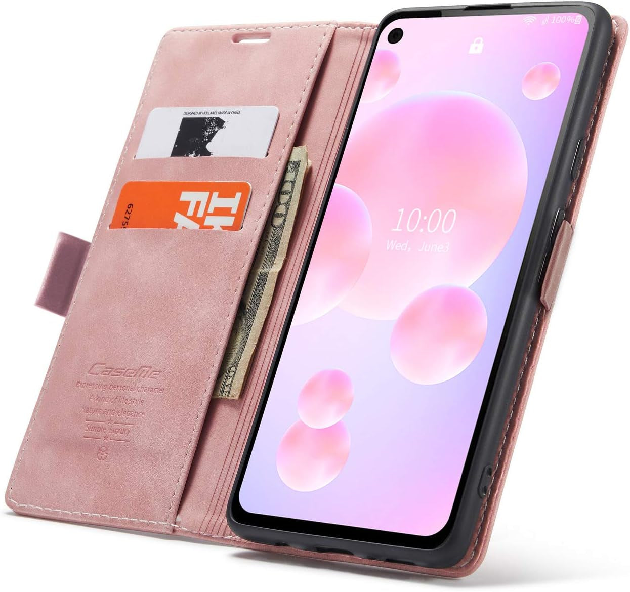 HAII Google Pixel 5 Case, Flip Fold Leather Wallet Case with Credit Card Slot and Kickstand Magnetic Closure Protective Cover for Google Pixel 5 2020 (Pink)  HAII   