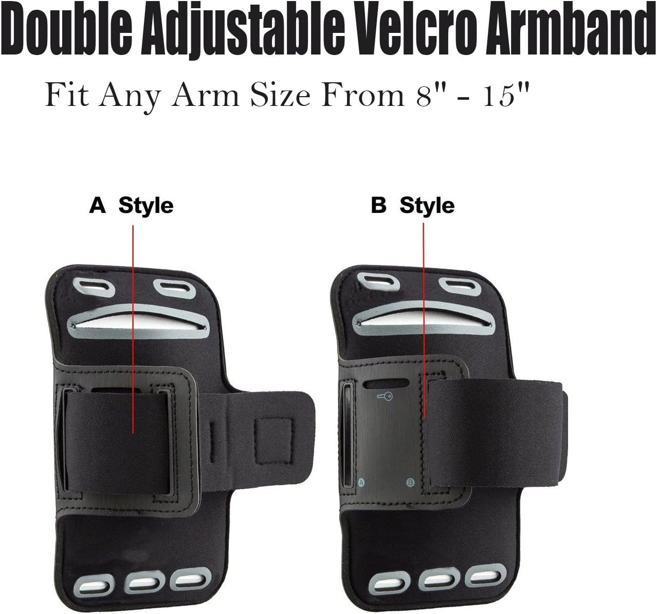 [1 Pack]Water Resistant Sports Armband Casehq for Iphone 7/7 Plus, 6/6S plus (5.5-Inch), Galaxy S6/S7 Edge, Y Note 5, with Key Holder/ Flap High Visibility Night Reflective Running Exercise Armband  CaseHQ   