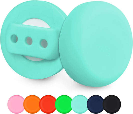 MOOGROU Airtag Dog Collar Holder 2 Pack,Newest Premium Protective Case for Apple Air Tag Tracker,Lightweight Silicone Airtag Case for Cat Collar Pet Loops,Waterproof Airtag.Dog Collar Holder Cyan S  MOOGROU   