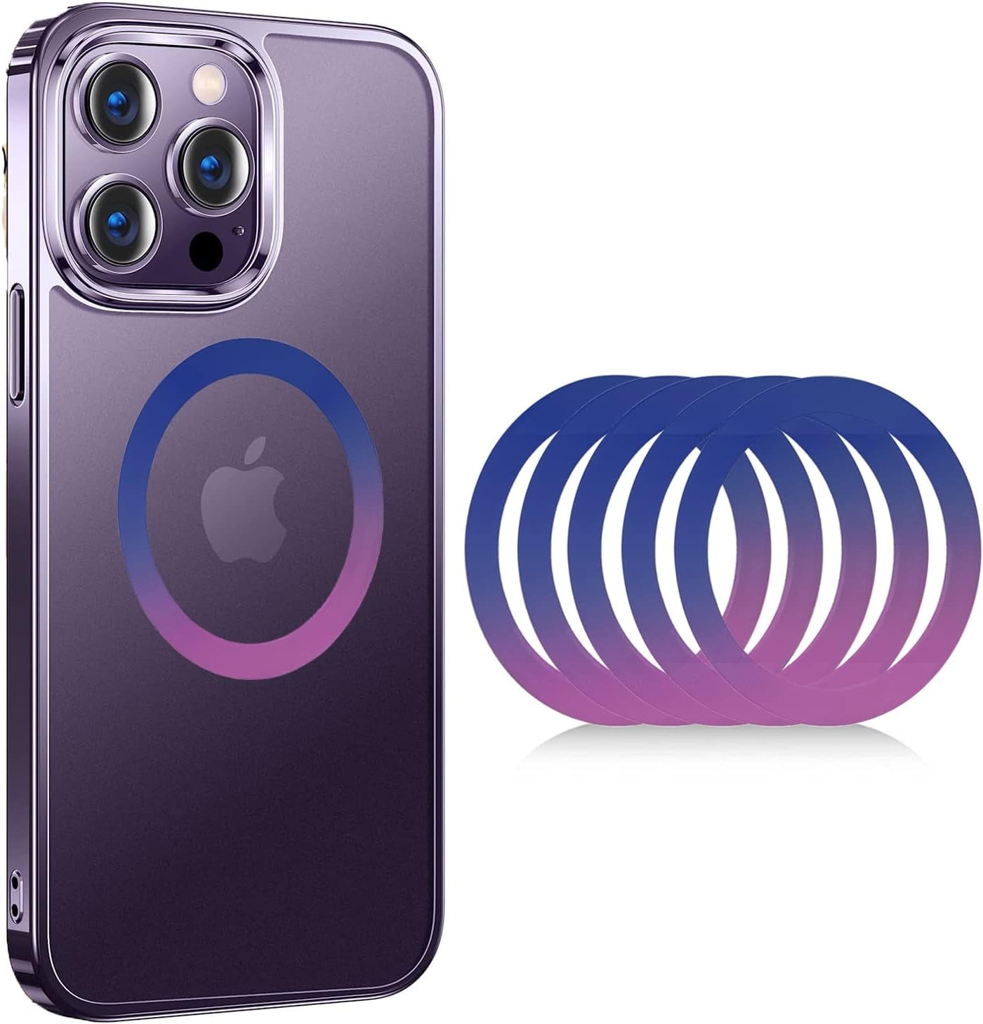 COJOC 5PCS for Universal Magnetic Adapter Ring,Magnet Sticker Compatible with Wireless Charging Accessories for Iphone 14/13/12 Mini Pro Max,For Galaxy S22/S21 Ultra and Phone Case,White  COJOC Colorful  