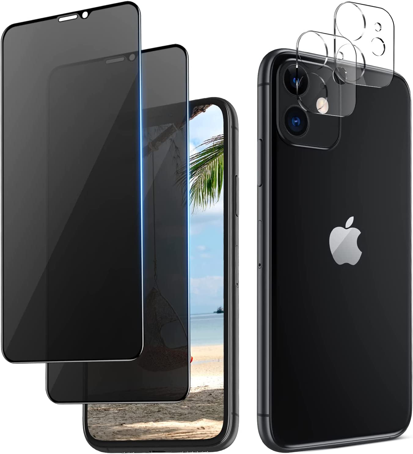 Oribox Privacy Screen Protector for Iphone 8, 7,SE 2020 (4.7 Inch) Anty- Spy Tempered Glass Screen Protector,2-Pack  ORIbox Private iPhone 11 