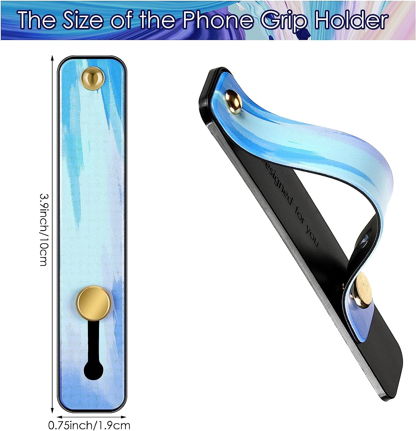 Weewooday 6 Pieces Phone Strap Grip Holder Finger Cell Phone Grip Telescopic Phone Finger Strap Stand Universal Finger Kickstand for Most Smartphones (Dreamy Colors)  Weewooday   