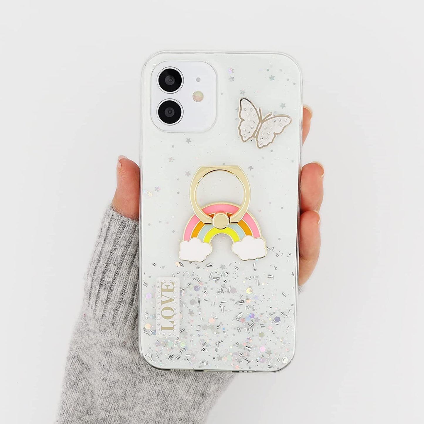 Lamignonne Phone Ring Holder Rainbow Metal Finger Grip 360° Rotation 180° Flip Kickstand Universal Phone Grip Compatible with All Smartphones  LaMignonne   