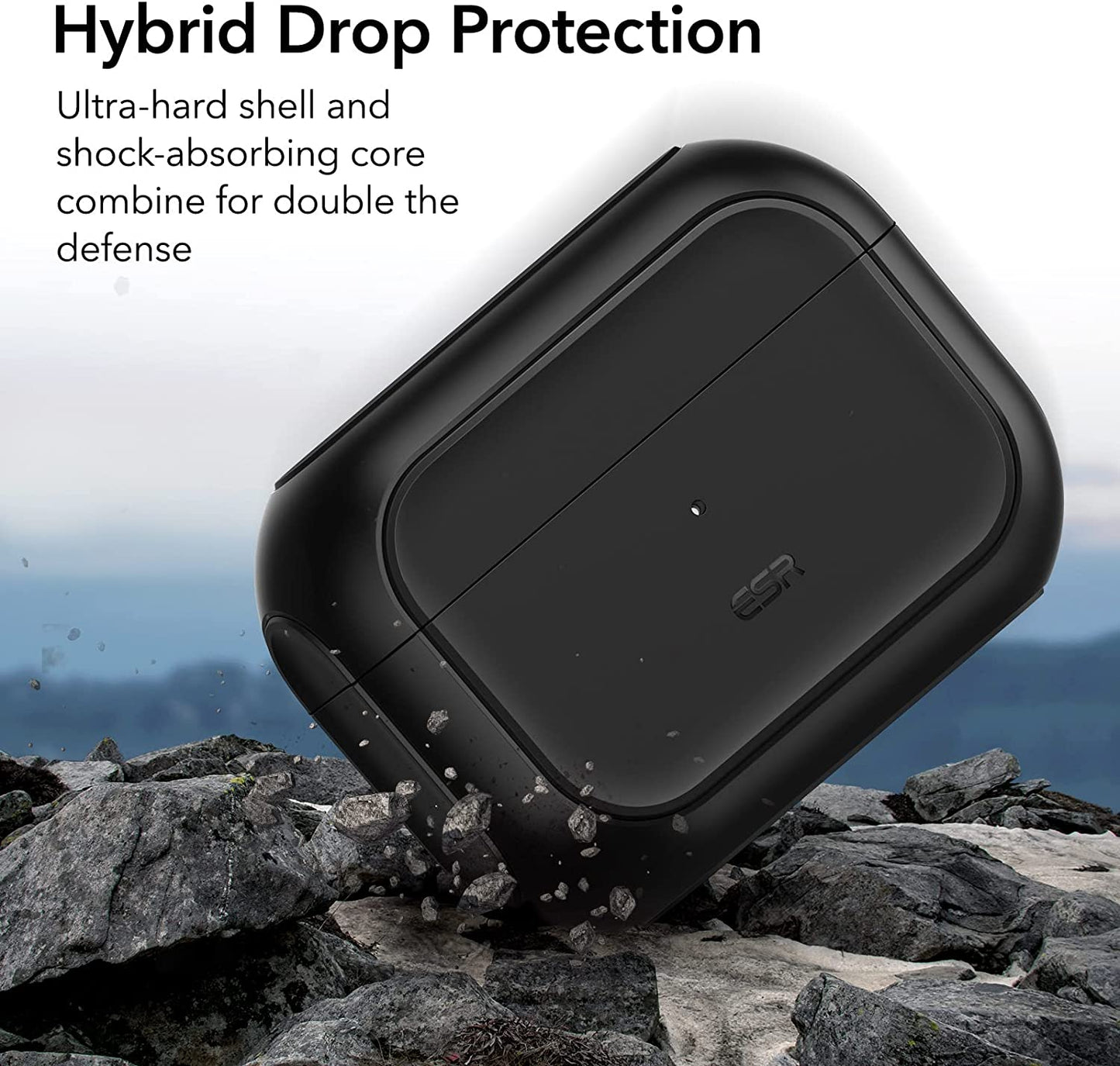 ESR Airpod Pro Case Cover with Halolock, Compatible with Airpods Pro 2Nd Generation/1St Generation (2022/2019), Magsafe Ready, Full Drop Protection for Airpods Pro 2, Orbit Hybrid Series, Black  Electronic Silk Road Corp   