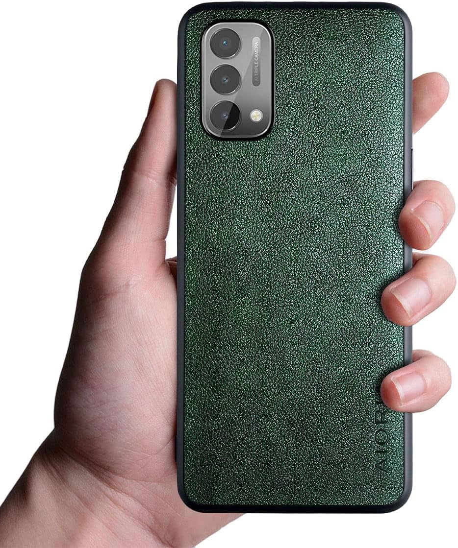 Aioria for Oneplus Nord N200 5G Case, 6.49 Inch Premium PU Leather Phone Cover Retro Design Full Protective Case for Oneplus Nord N200 5G (Coffee)  Aioria Green  