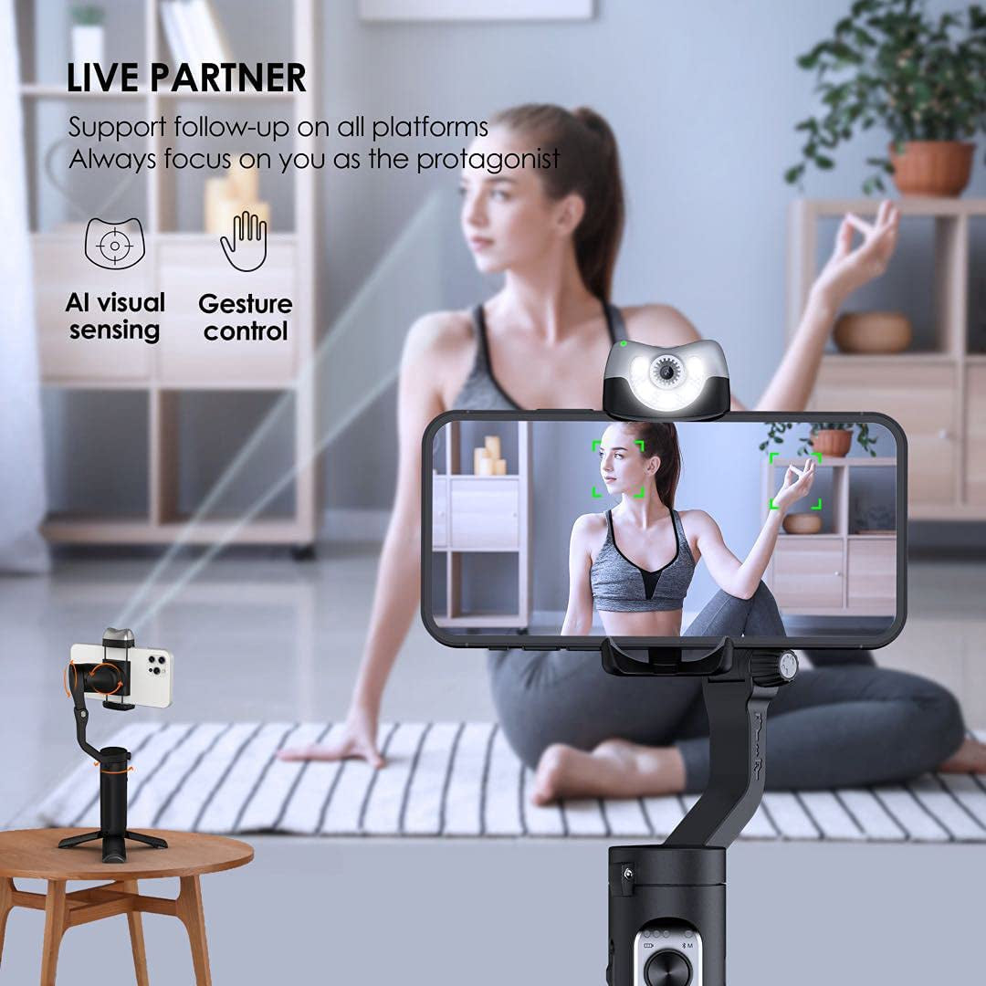Gimbal Stabilizer for Smartphone, Hohem Isteady V2 Gimbal Portable and Foldable 3-Axis Gimbal Stabilizer, Vlog Stabilizer, for Youtube Tiktok Video with AI Visual Tracking Gimbal  hohem   
