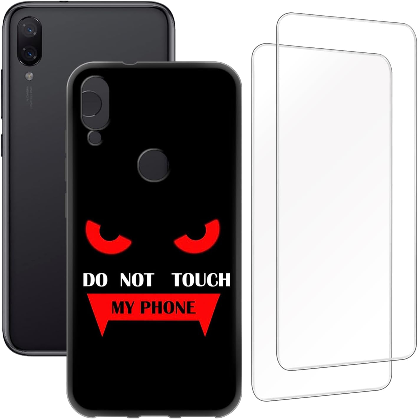 Zuitop Xiaomi Mi Play(5.84 Inch) Design Case with 2 Pack Tempered Glass Screen Protector,For Xiaomi Mi Play Slim Soft Silica Gel TPU Protective Cover.  Zuitop Demon  