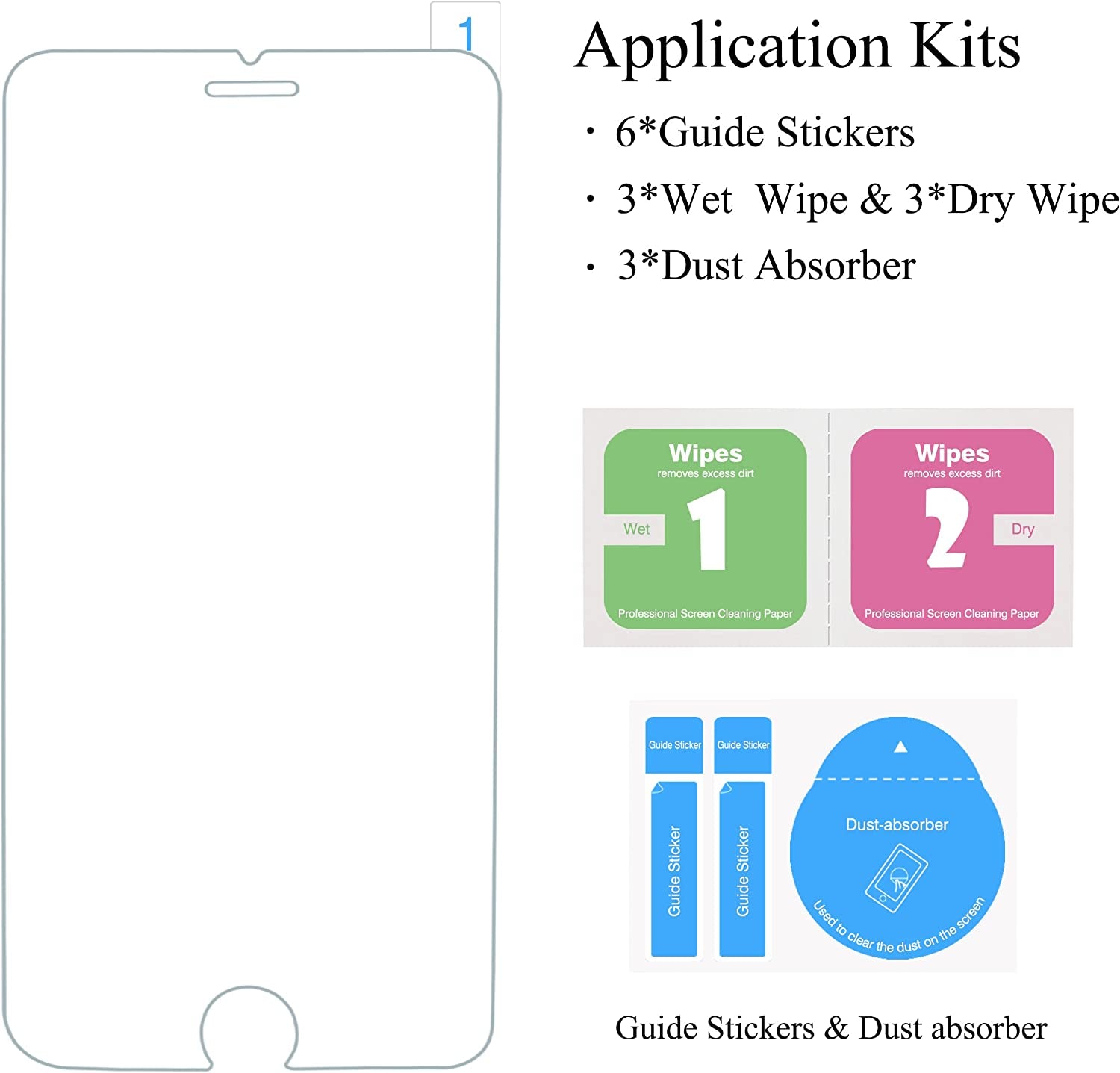 Ailun Screen Protector Compatible for Iphone 8 Plus,7 Plus,6S Plus,6 Plus, 5.5 Inch 3Pack Case Friendly Tempered Glass  Siania   