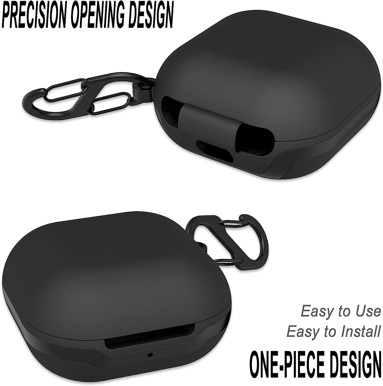 Naomo Compatible with Galaxy Buds Pro/Galaxy Buds Live Silicone Carrying Case, Portable Scratch Shock Resistant Cover (Buds Live/Black)  Naomo   