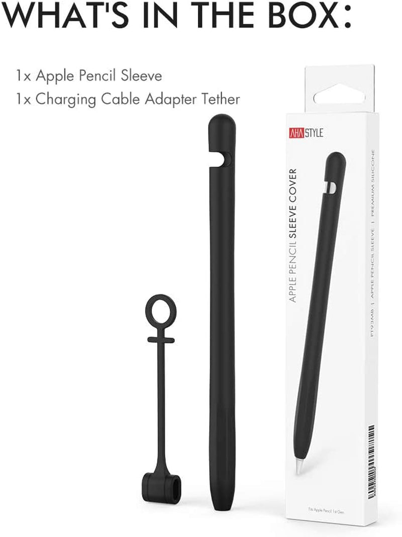 Ahastyle Anti-Slip Case Sleeve Silicone Protective Skin [ Added Cable Adapter Tether Kit] Compatible with Apple Pencil 1St Generation  AHASTYLE   