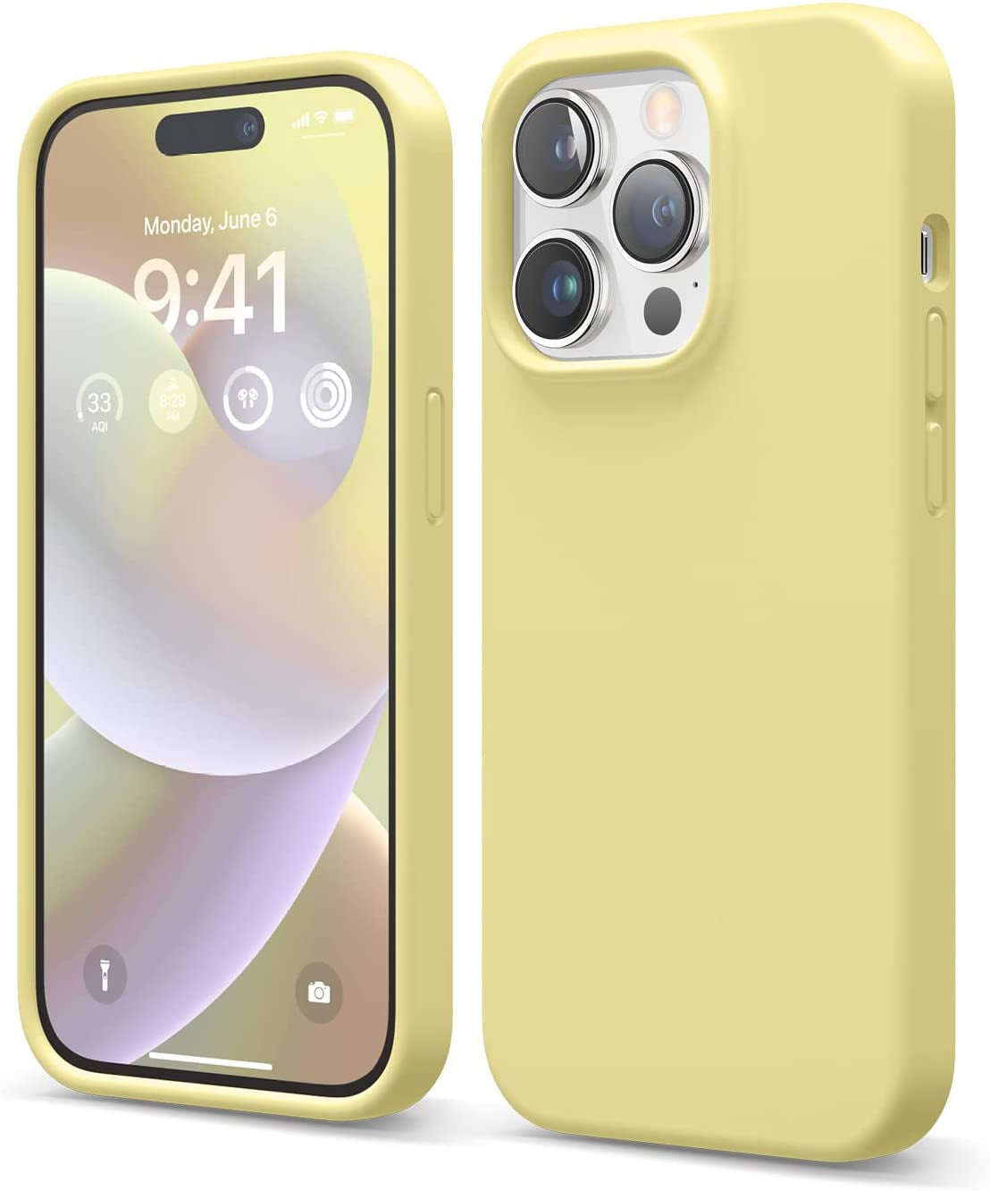 Elago Compatible with Iphone 14 Pro Case, Liquid Silicone Case, Full Body Protective Cover, Shockproof, Slim Phone Case, Anti-Scratch Soft Microfiber Lining, 6.1 Inch (Burgundy)  elago Yellow  