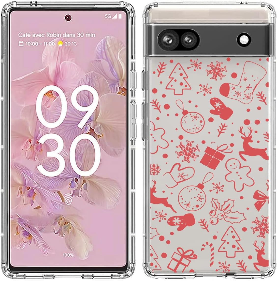 YCJACE Google Pixel 6 Pro Case Clear with Christmas Design Soft Flexible TPU Ultra-Thin Shockproof Anti-Scratch Bumper Protective Cover Case for Google Pixel 6 Pro-Christmas  YCJACE Christmas Google Pixel 6A 