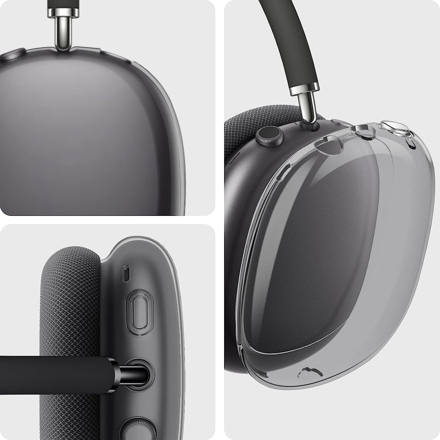 KOREDA for Airpod Max Case, Clear Soft TPU Anti-Scratch Protective Case Cover, No Yellowing Transparent Accessories for Apple Airpods Max (Clear Black)  KOREDA   