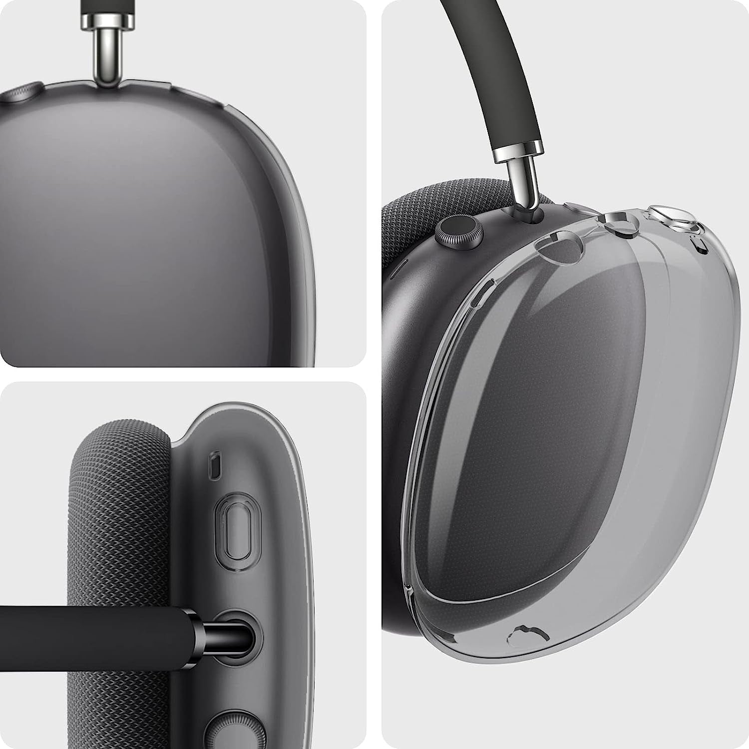 KOREDA for Airpod Max Case, Clear Soft TPU Anti-Scratch Protective Case Cover, No Yellowing Transparent Accessories for Apple Airpods Max (Clear Black)  KOREDA   