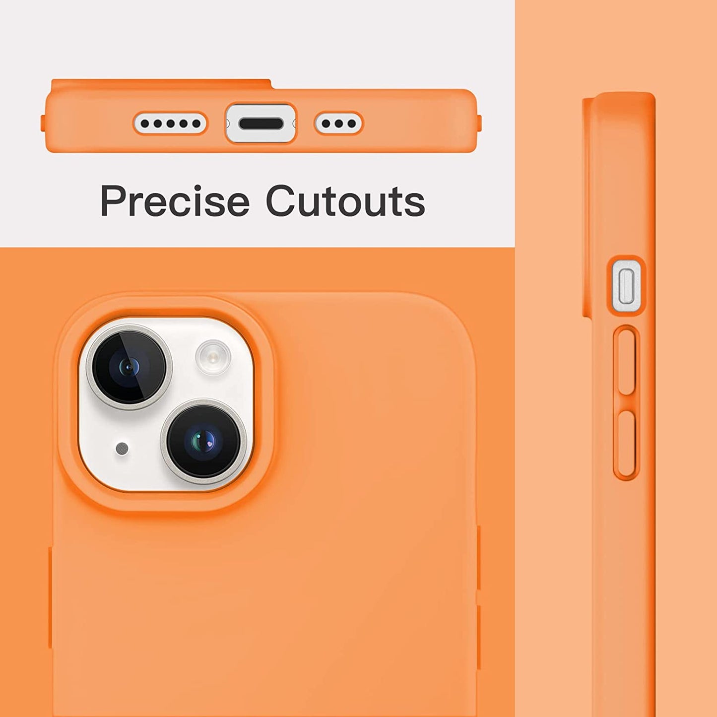 Jetech Silicone Case for Iphone 14 6.1-Inch, Silky-Soft Touch Full-Body Protective Phone Case, Shockproof Cover with Microfiber Lining (Marigold)  JETech   