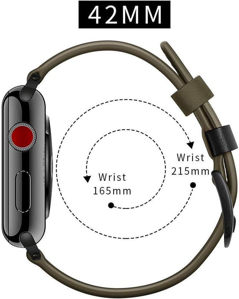 Compatible for Apple Watch 42Mm 44Mm 45Mm Leather Band Sport Replacement Strap for Iwatch Series 7 6 SE 5 4 3  Lerxiuer   