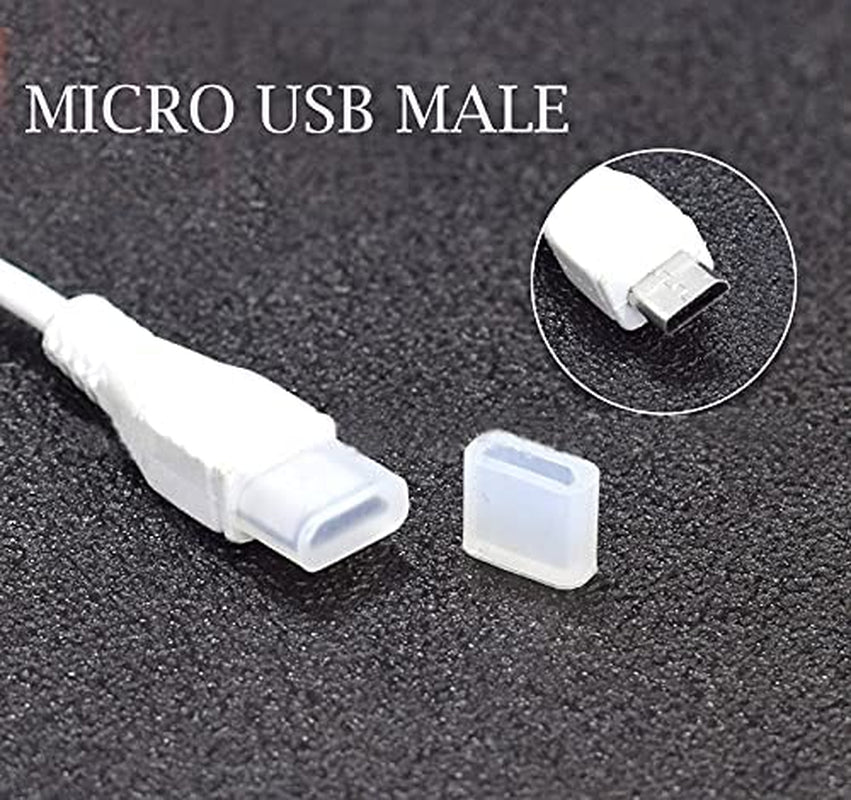 LAMPVPATH 20 Pcs Micro USB Male Port Plug, Micro USB Male anti Dust Cover Plug Protector Stopper Cap-White  LampVPath   