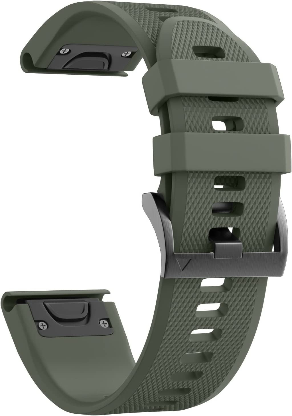 ANCOOL Compatible with Fenix 5 Band Easy Fit 22Mm Width Soft Silicone Watch Bands Replacement for Approach S62/Quatix 6/Fenix 5 Plus/Fenix 6/Fenix 6 Pro/Fenix 7 Smartwatch (Black)  ANG Olive Green  