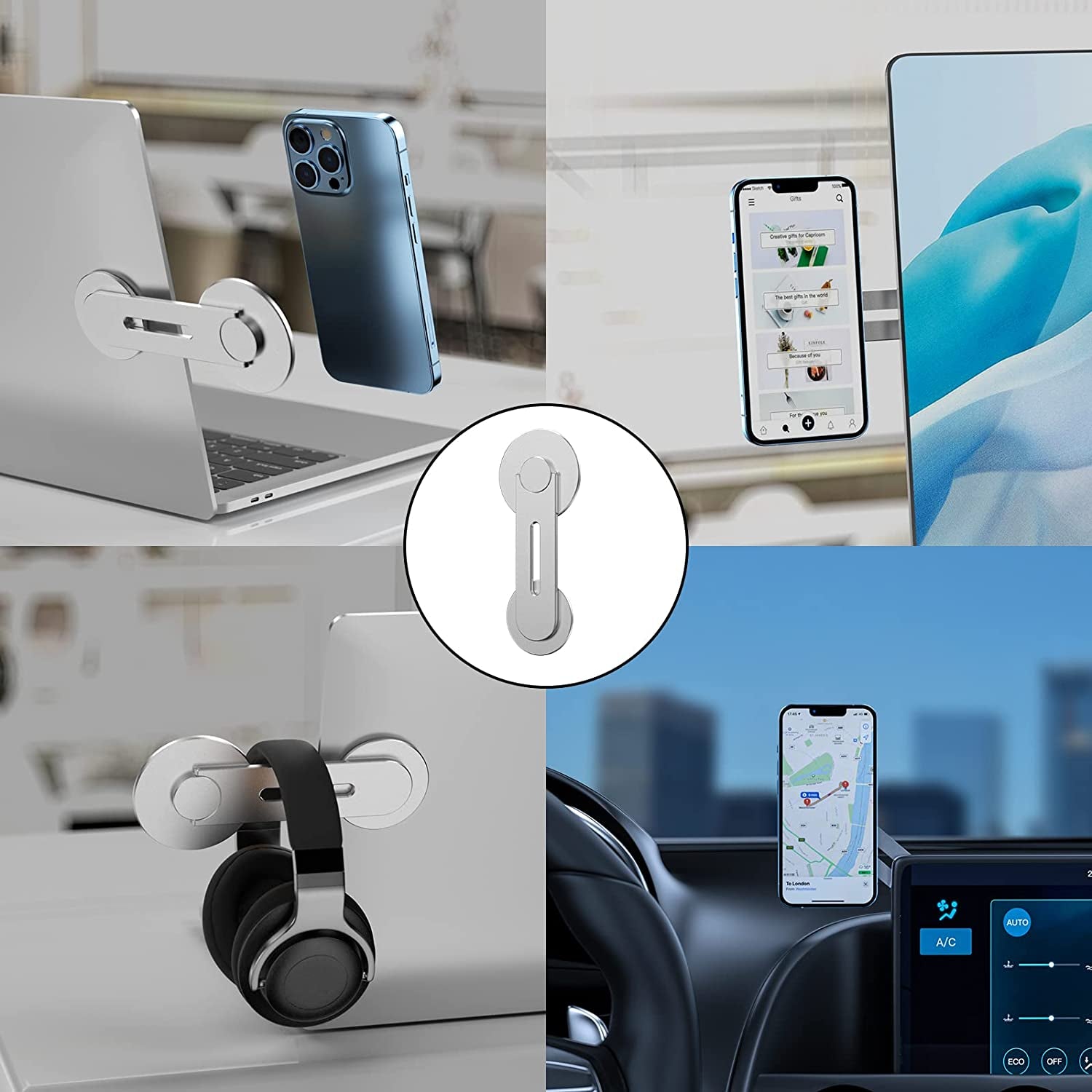 Ubeesize Magnetic Laptop Phone Holder, 180° Adjustable Continuity Camera Mount for Magsafe Iphone 14 13 12 Series, for Ios 16 & Macbook Macos 13 Ventura, Compatible with Tesla Model 3 Model Y  UBeesize   