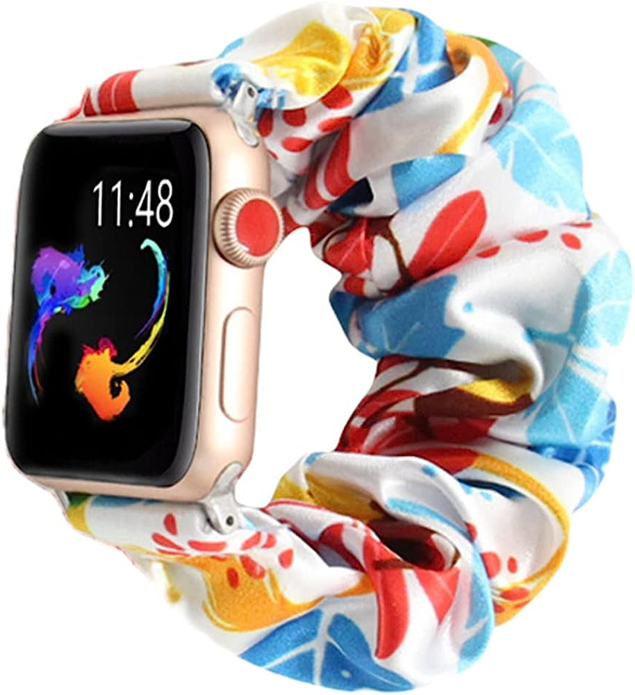 Tomcrazy Scrunchie Elastic Watchband for Apple Watch Band Series 8 7 6 5 4 3 2 1 SE Ultra, Watch Band for Iwatch 49Mm 45Mm 41Mm 38Mm 40Mm 42Mm 44Mm Strap Bracelet  Ruidou Technology Co Ltd Floral 213 41mm/40mm/38mm 