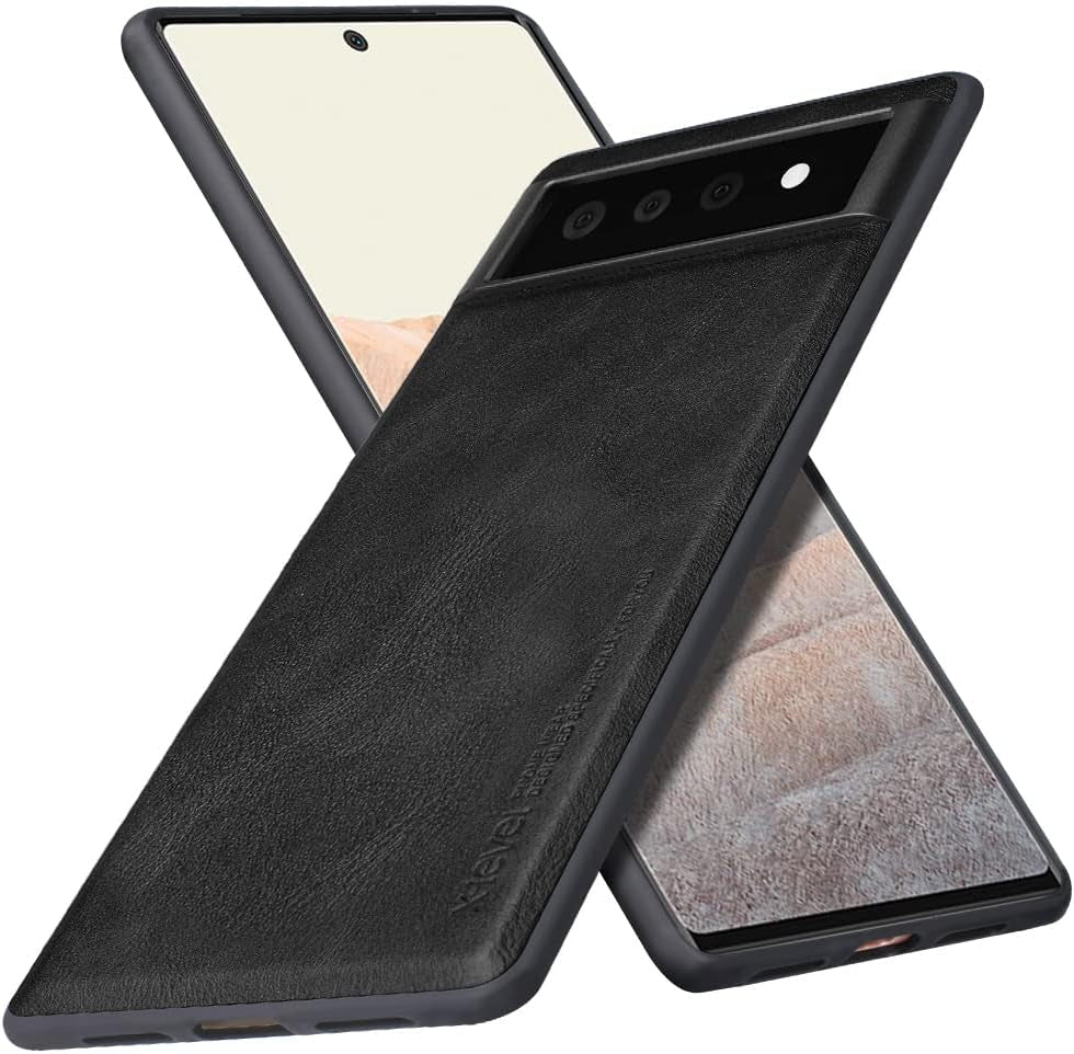 X-Level Google Pixel 6 Pro Case 5G [Not for Pixel 6],Anti-Scratch Premium PU Leather Soft TPU Bumper Shockproof Protective Phone Cover Case for Google Pixel 6 Pro (Blue)  Pipilu Black  