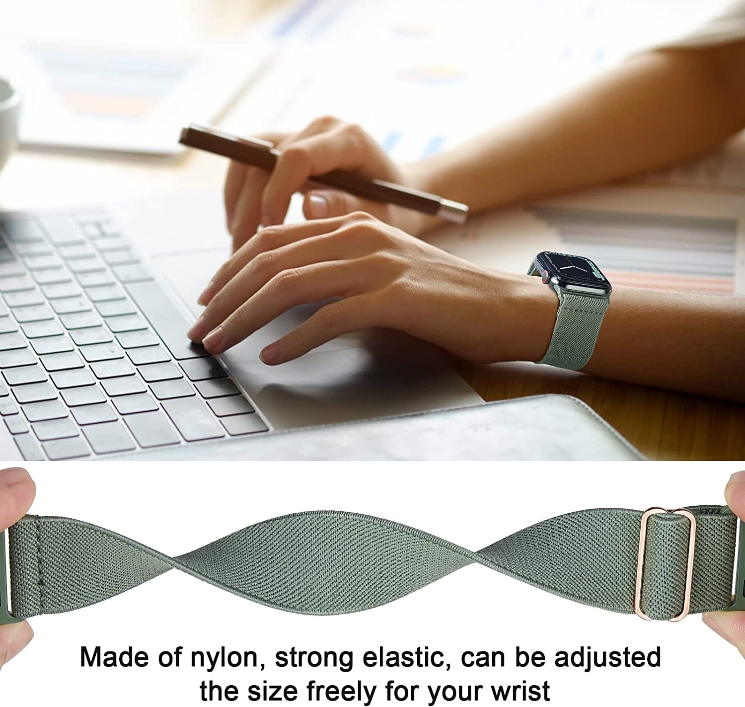 Stretchy Solo Loop Compatible with Apple Watch Band 38Mm 40Mm 41Mm 42Mm 44Mm 45Mm 49Mm Iwatch Series8/7/6/5/4/3/2/1/Se/Ultra  Recoppa   