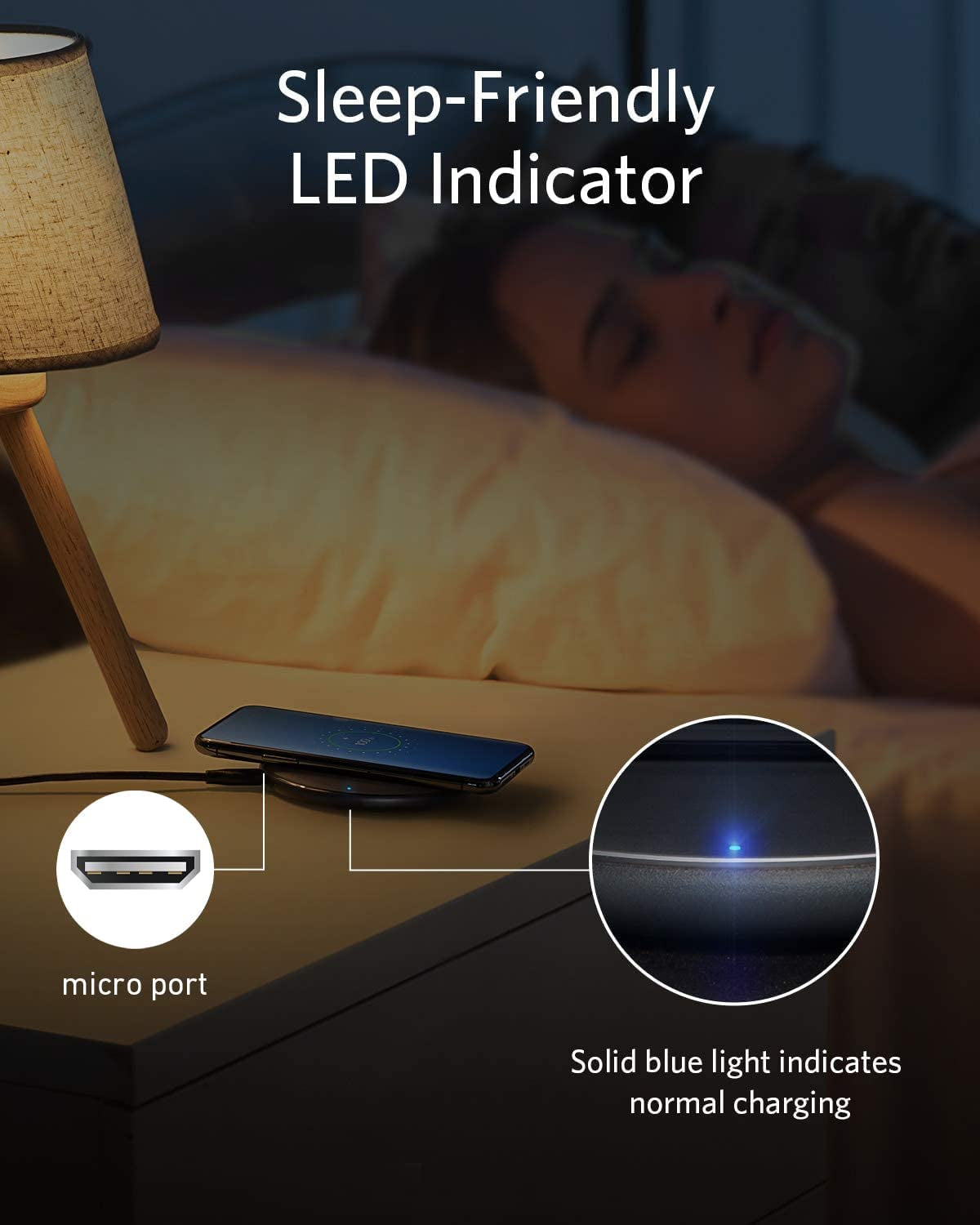 Anker Wireless Charger, 313 Wireless Charger (Pad), Qi-Certified 10W Max for Iphone 14/14 Pro/14 Pro Max/13/13 Pro Max, Airpods (No AC Adapter, Not Compatible with Magsafe Magnetic Charging)  Anker   